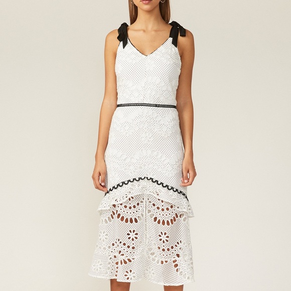 Adelyn Rae Dresses & Skirts - Adelyn Rae White Midi Ruffle Dress NEW